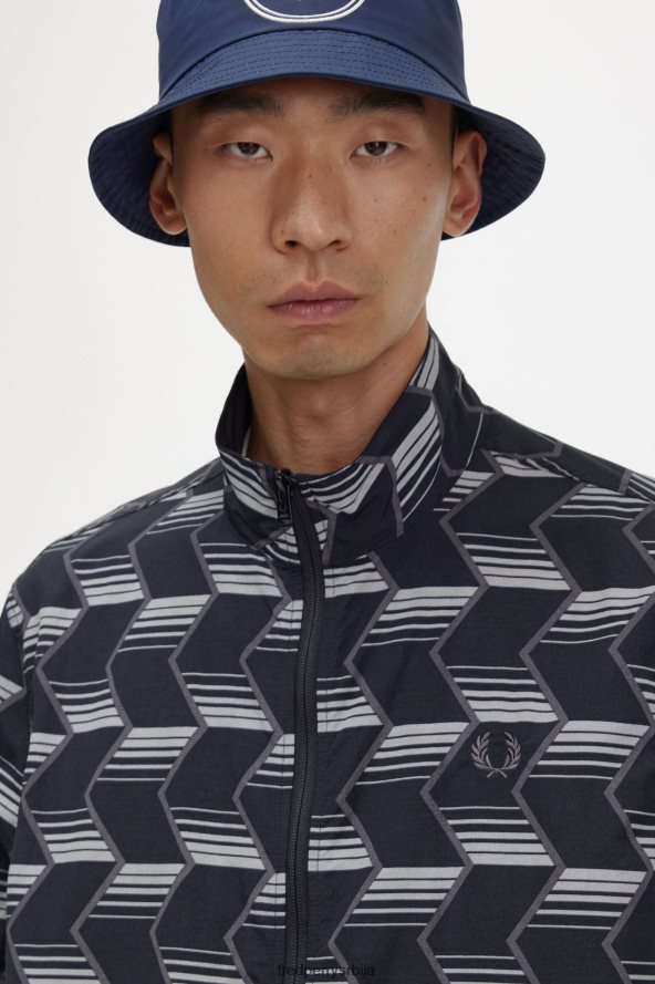 одећу рс Fred Perry мушкарци јакна са шеврон пругама црн 68TD6P34