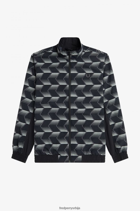 одећу рс Fred Perry мушкарци јакна са шеврон пругама црн 68TD6P34