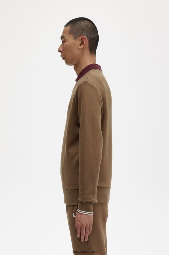 одећу рс Fred Perry мушкарци дуксерица са великим изрезом осенченог камена 68TD6P36