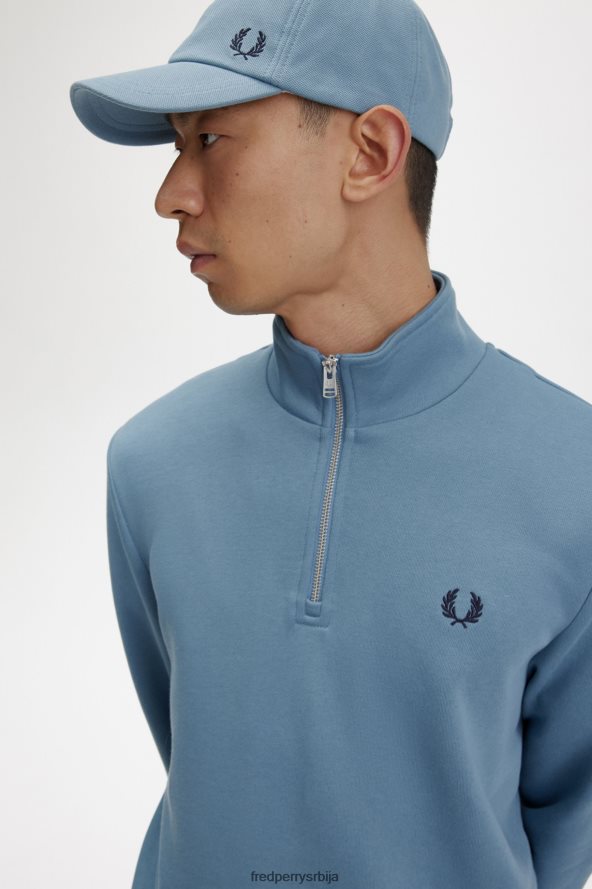 одећу рс Fred Perry мушкарци дукс са полу рајсфершлусом пепељасто плаво 68TD6P38