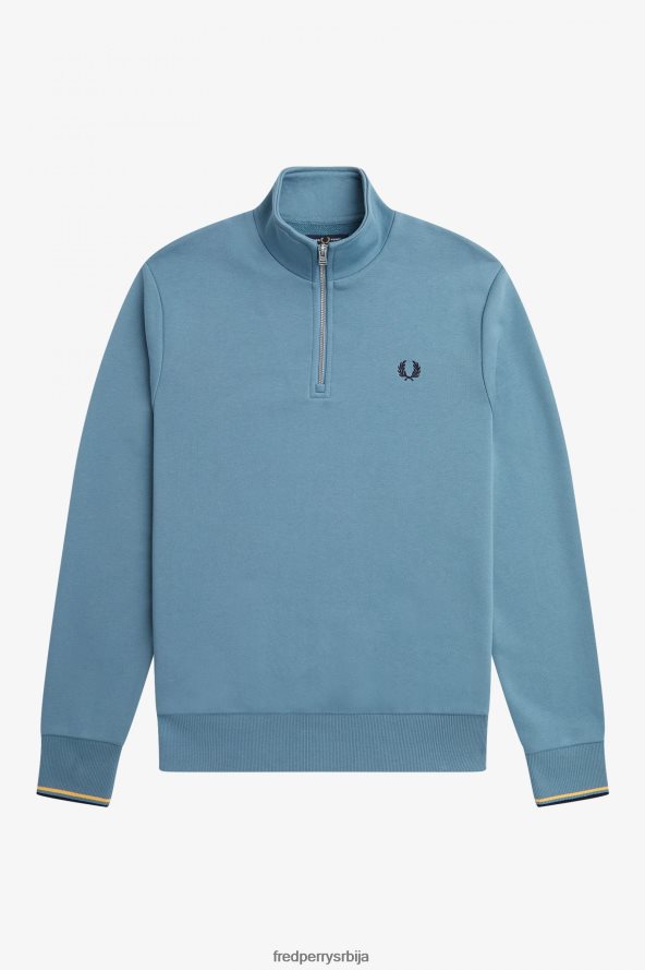 одећу рс Fred Perry мушкарци дукс са полу рајсфершлусом пепељасто плаво 68TD6P38