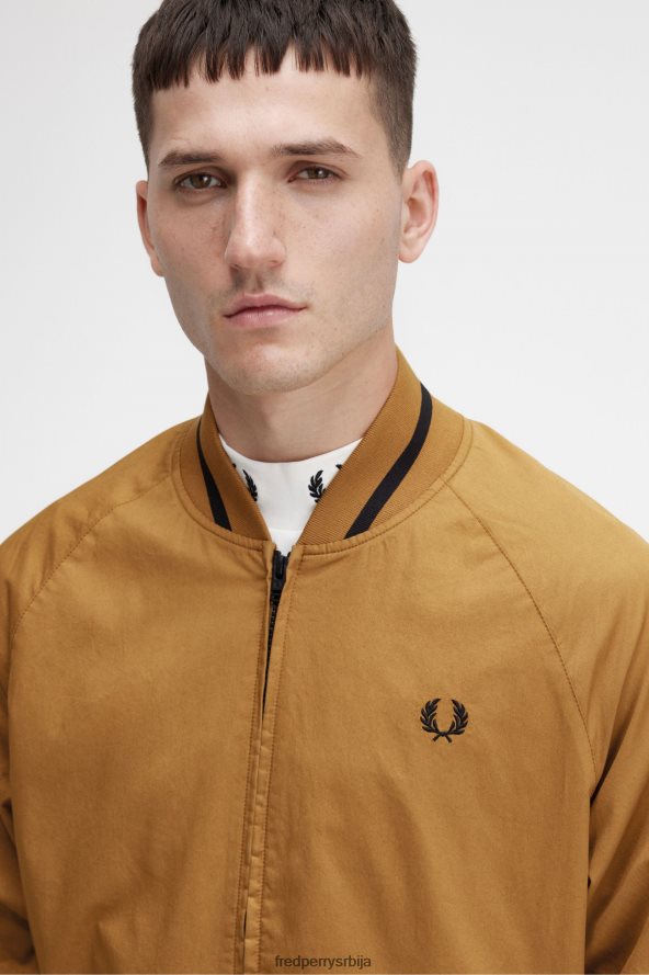 одећу рс Fred Perry мушкарци тениски бомбер јакна тамна карамела 68TD6P235