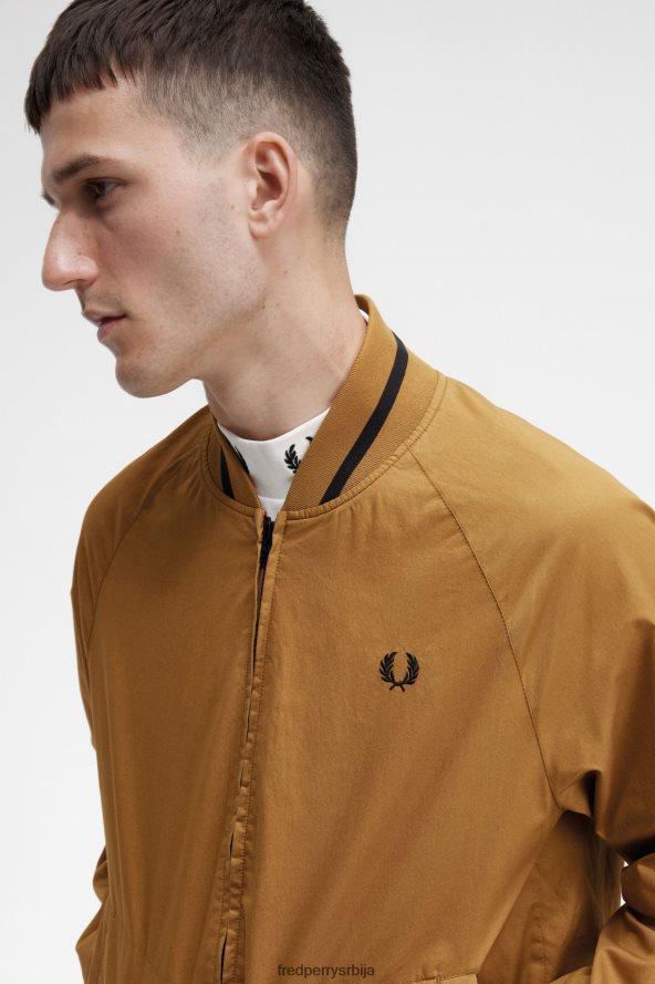 одећу рс Fred Perry мушкарци тениски бомбер јакна тамна карамела 68TD6P235