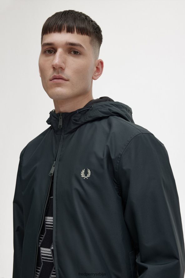 одећу рс Fred Perry мушкарци брентхам јакна са капуљачом ноћно зелено 68TD6P238