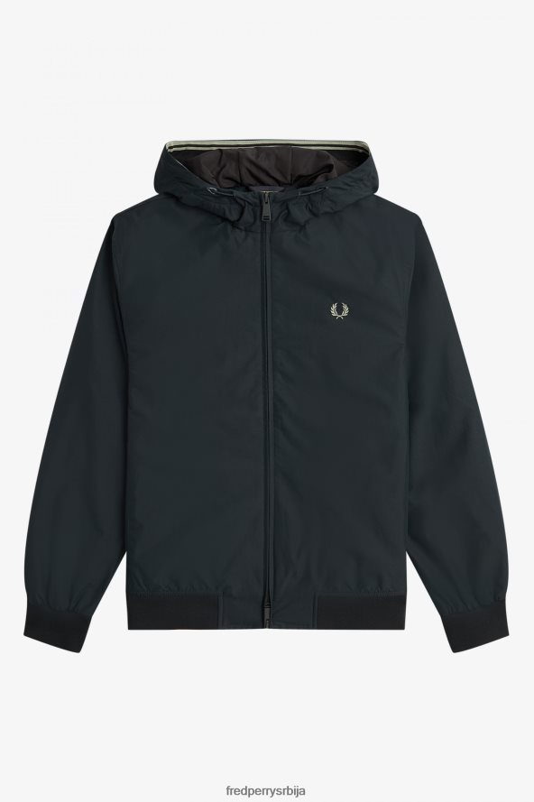 одећу рс Fred Perry мушкарци брентхам јакна са капуљачом ноћно зелено 68TD6P238