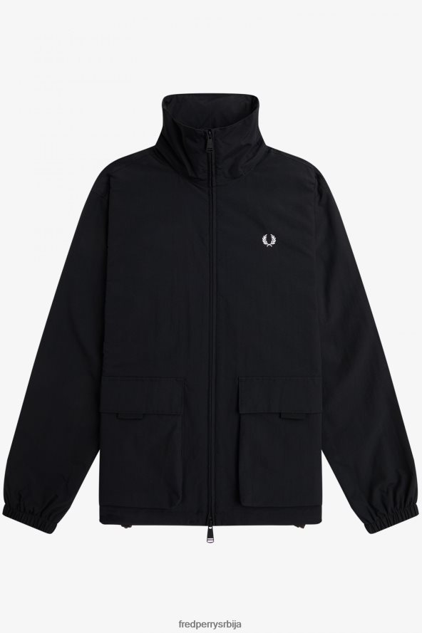 одећу рс Fred Perry мушкарци џепни џеп са патент затварачем црн 68TD6P249