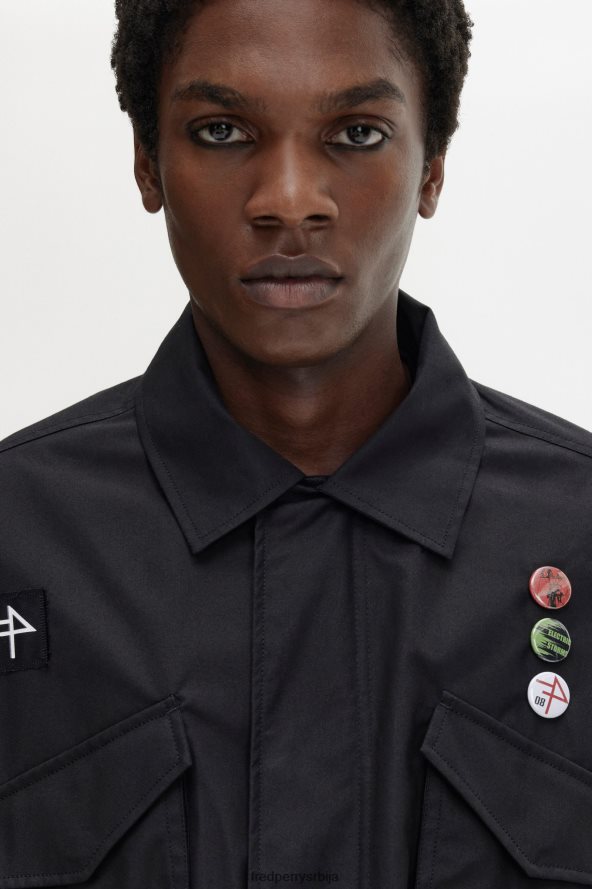 одећу рс Fred Perry мушкарци помоћна јакна црн 68TD6P252