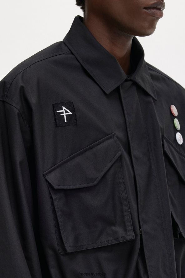 одећу рс Fred Perry мушкарци помоћна јакна црн 68TD6P252